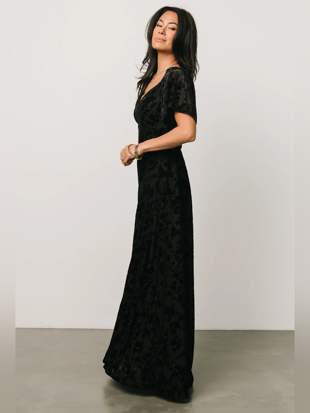 Baltic Born Black Everley Velvet Maxi Dress - Picture 2 of 15